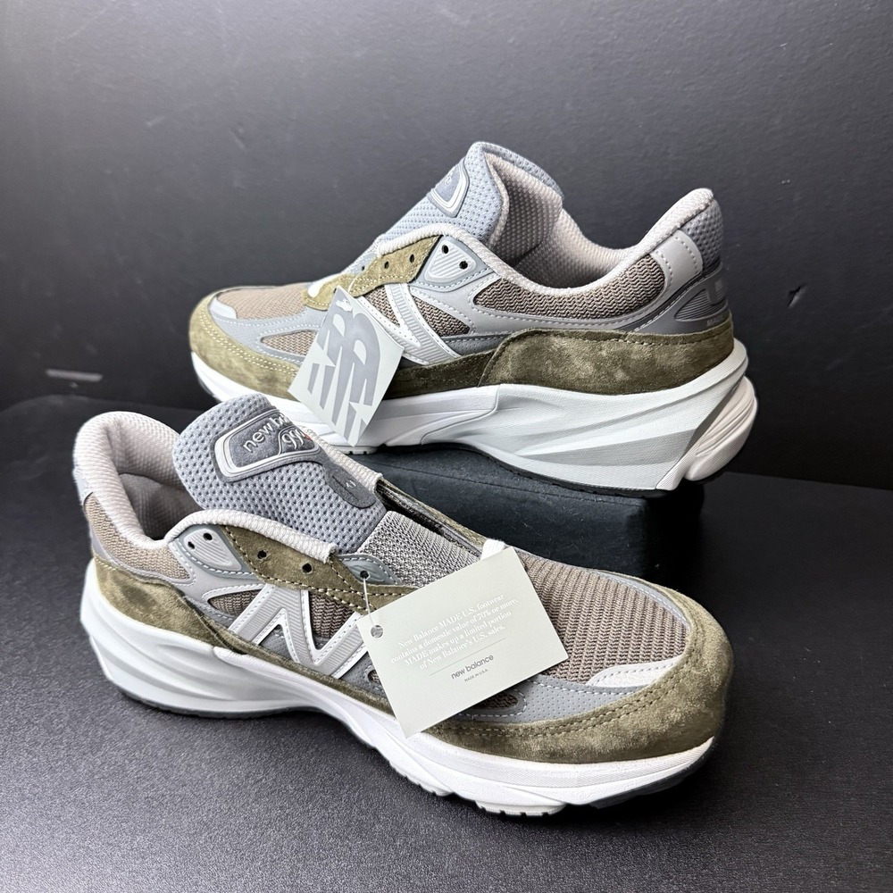 New Balance 990v6 Mens Size 9.5 Casual Sneakers Olive Green Made in USA Shoes - Picture 4 of 13